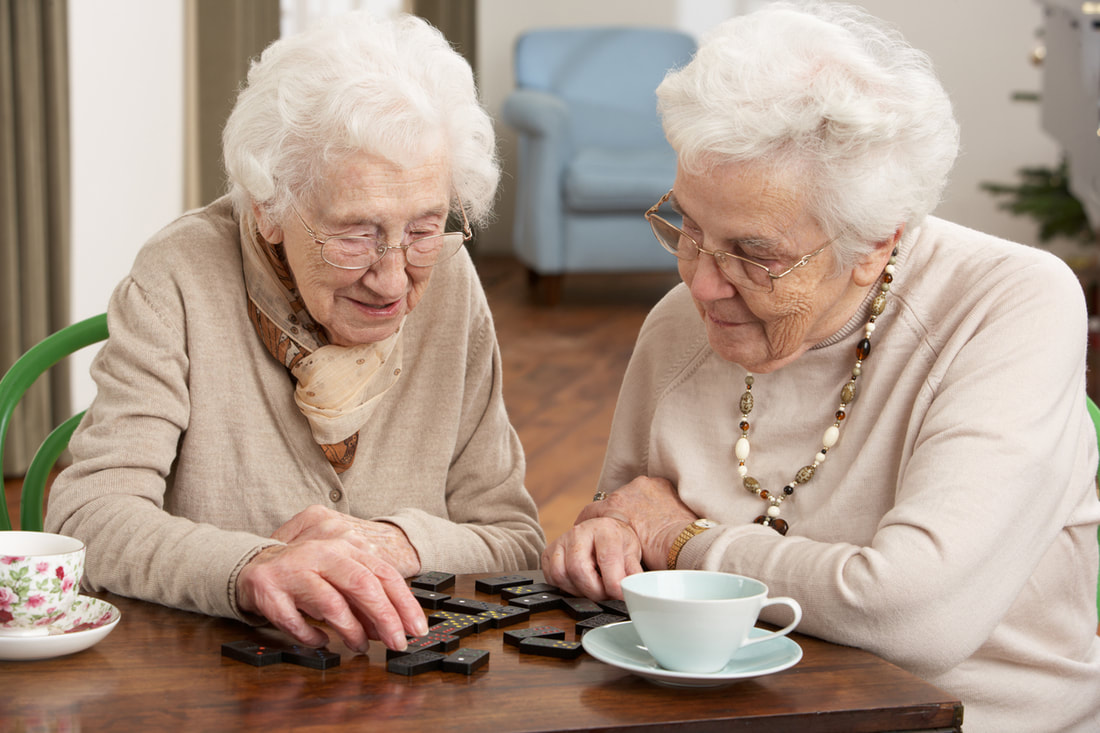 Winchester Place Assisted Living- Two Elderly Women Playing Game